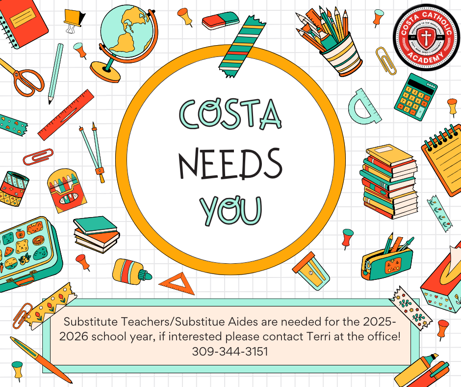 Costa Catholic School Substitute Teachers 2025 2026 